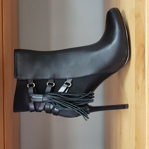 Adrianna Papell Isabelle Ankle Booties Heels Leather Black US 7.5